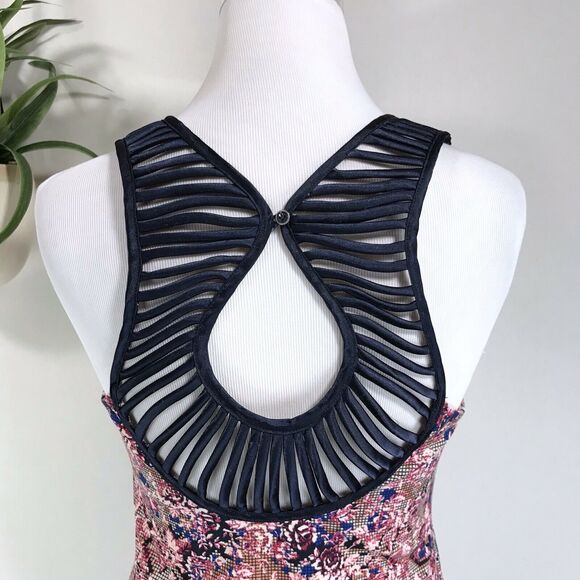 Free People Digital Damsel Bodycon Caged Back Lattice Dress Size S in Black Plum - Picture 8 of 12